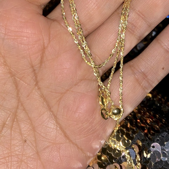 18k vermeil diamond cut adjustable chain Best Christmas birthday anniversary WOW - Picture 1 of 5